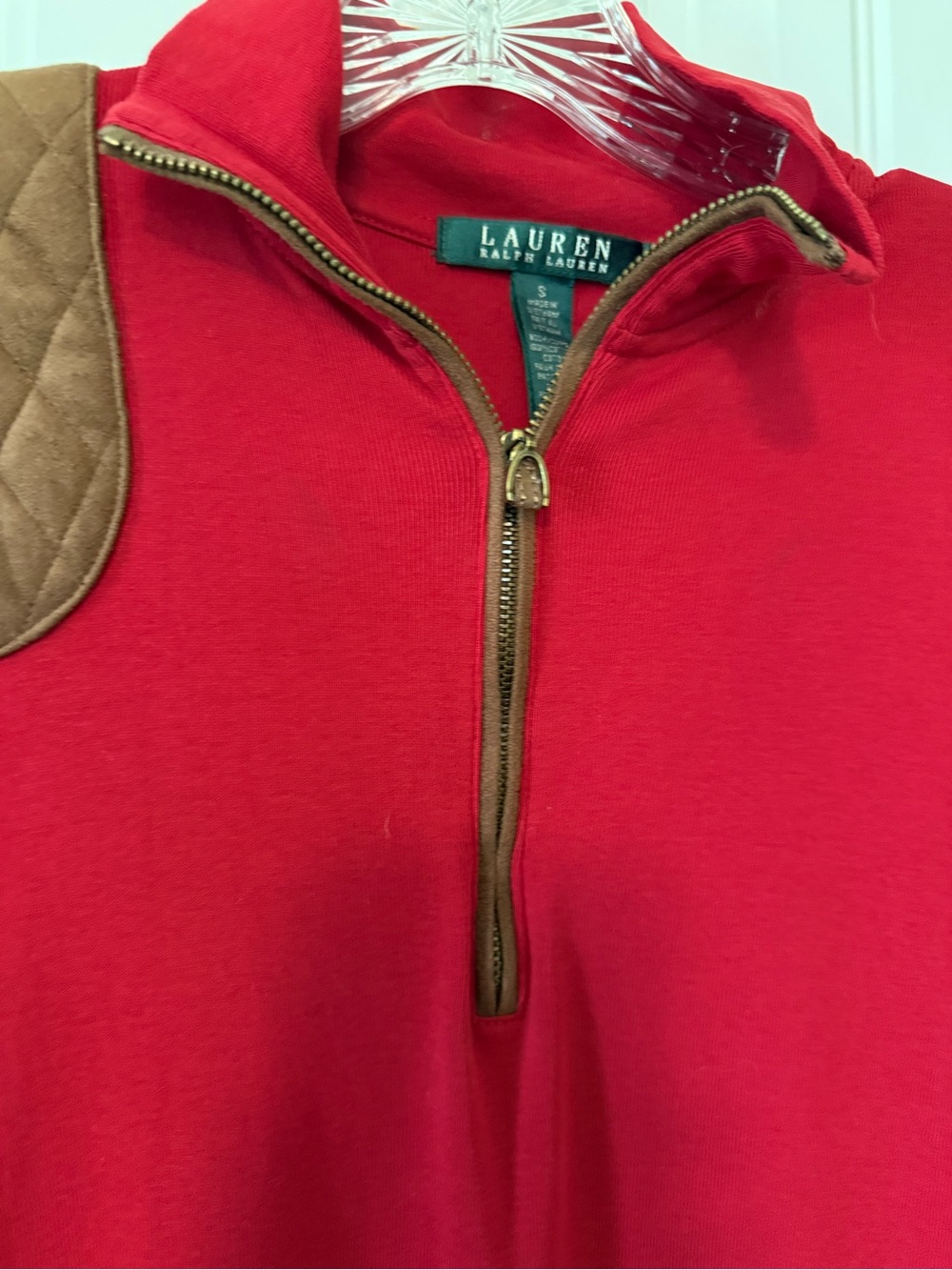 Lauren Ralph Lauren Red Long Sleeve Quarter-Zip Dress - Picture 4 of 10